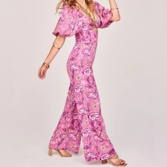 Jen’s Pirate Booty Baroque Highgrove Jumpsuit in Cerise - Picture 3 of 12